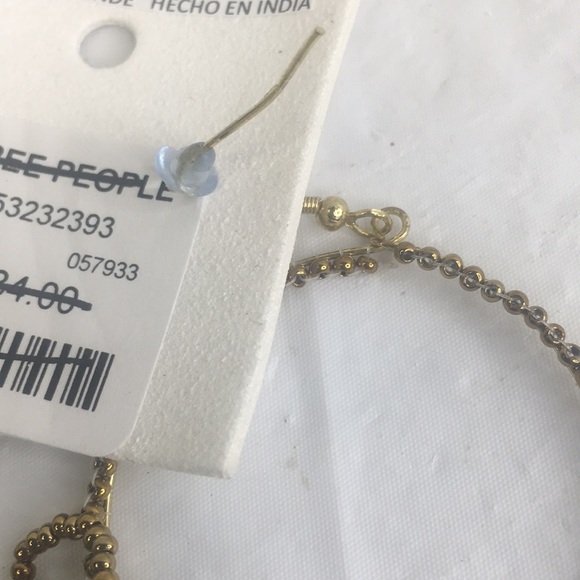 NEW Free People fringe hoop earrings gold beads - Picture 8 of 8